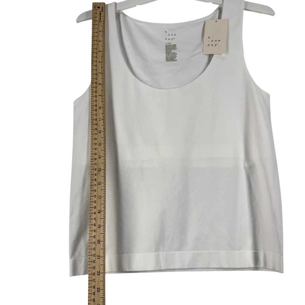 A New Day Womens XL White Tank Top Scoop Neck NWT - Picture 5 of 6